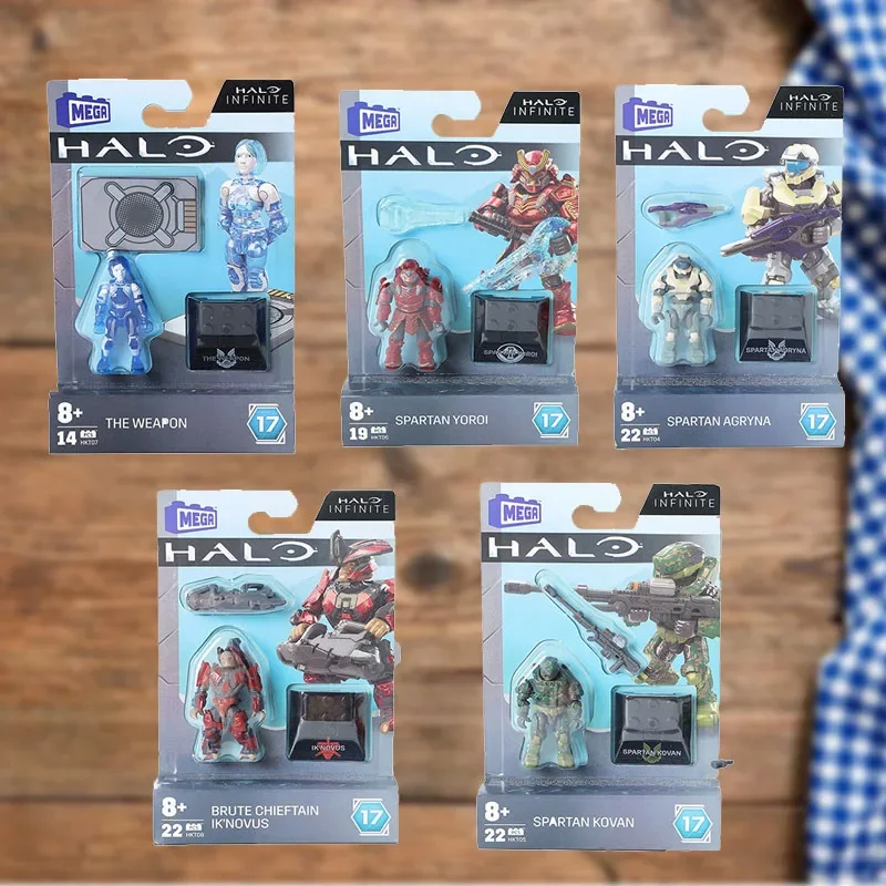 Hkt06 Mega Bloks Construcx Universe Heroes Series 17 Spartan Yoroi Kovan Agryna Brute Chieftain Ik'Novus Blocks Toy