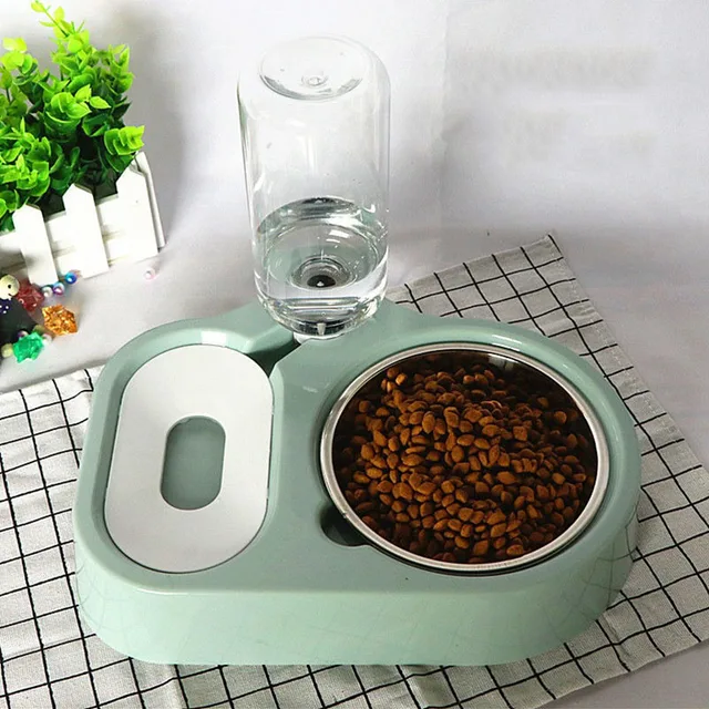 Bowl pet automatic drinking water feeder anti-tip stainless steel dog bowl cat dog food bowl pet supplies 2