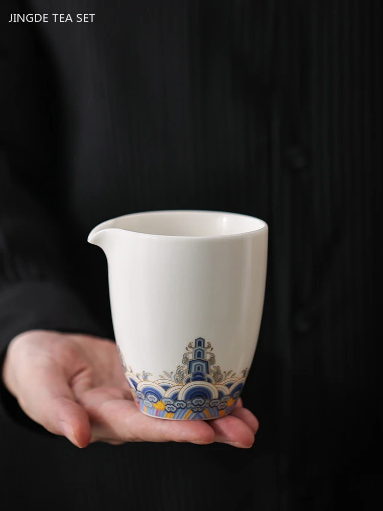 Ceramic Filter Fair Cup Exquisite Filter Tea Separator Set Combination Chinese White Porcelain Household Tea Set Accessories