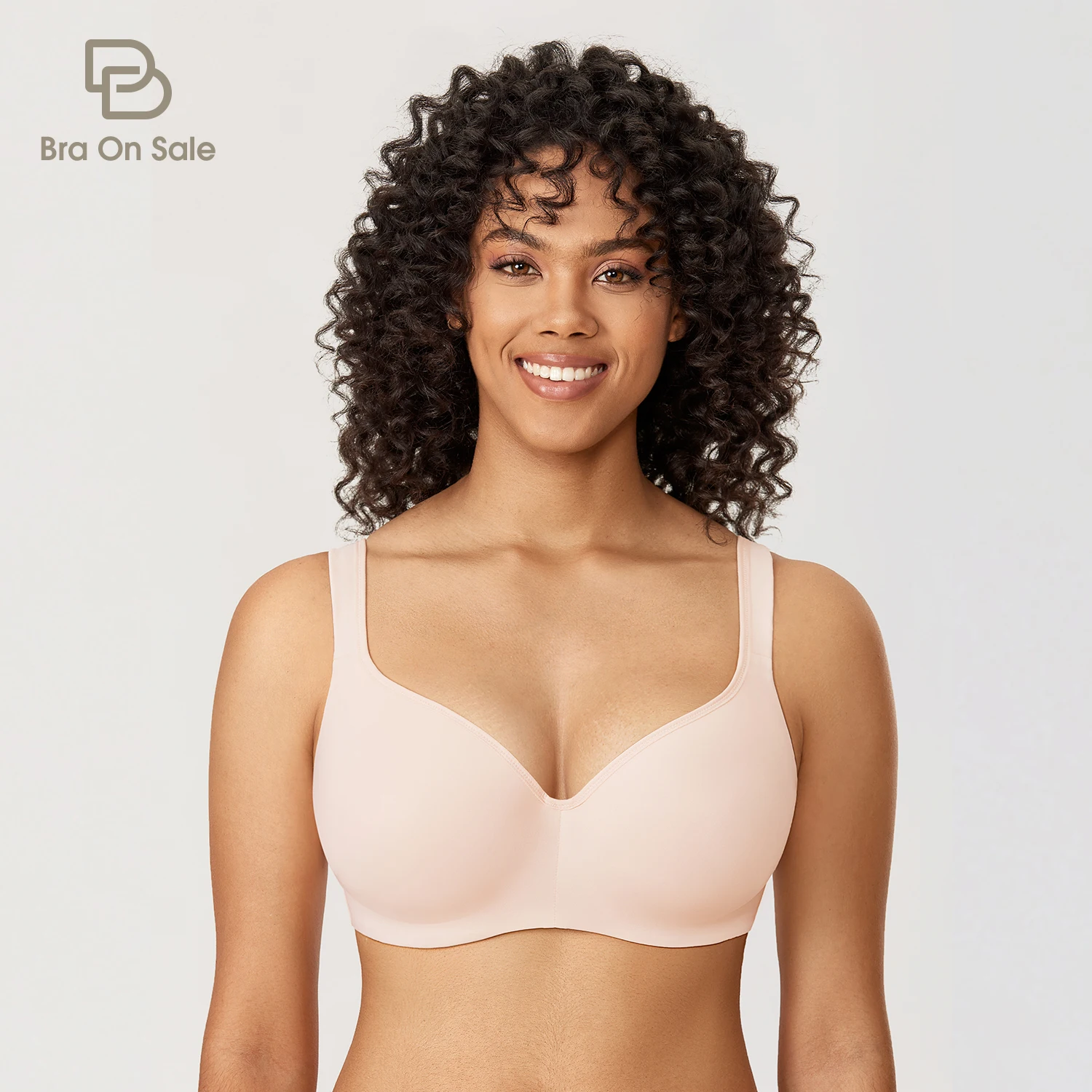 Women's Balconette Bra Seamless Plus Size Full Coverage Underwire Support Bras 34-44 B C D DD E F G