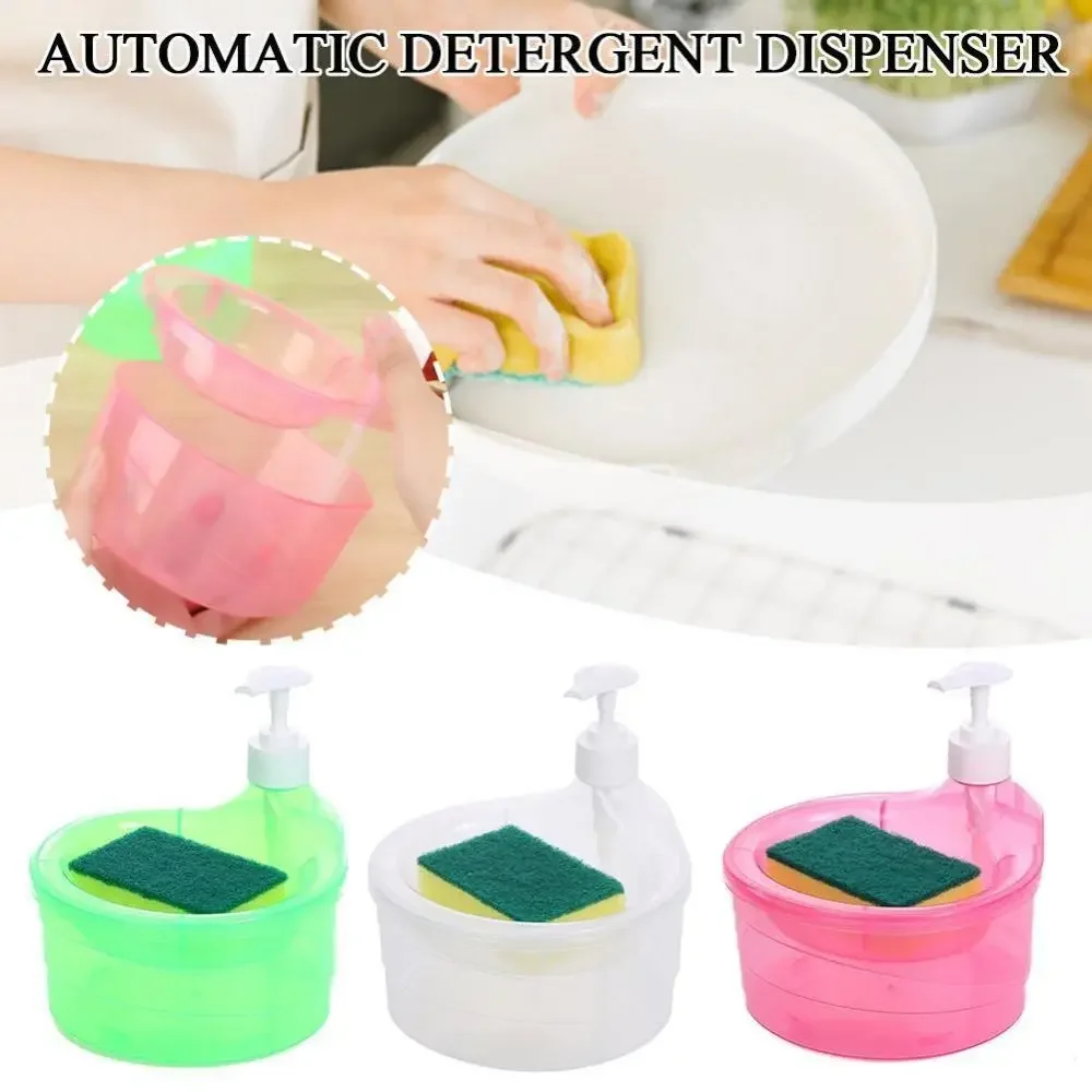 Description Picture 2 of itemDishwashing Liquid Automatic Dispenser Portable Soap Liquid Adder Kitchen Detergent Press Box Sponge Soap Kitchen Tools