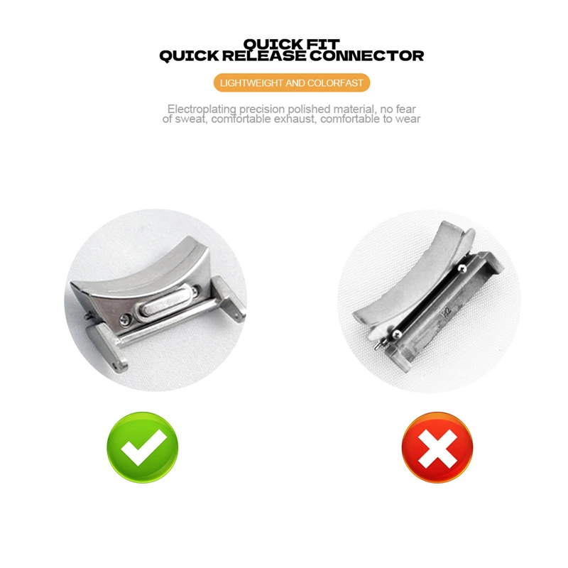 Sleek Stainless Steel Quick Fit Watch Strap - Premium Metal Bracelet Design