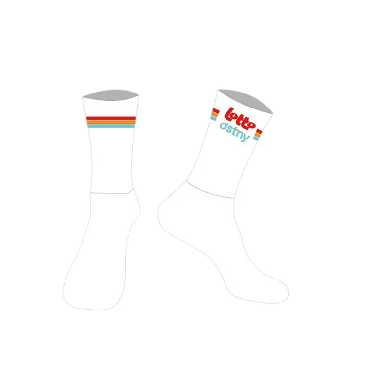 

LASER CUT ONE PAIR 2024 LOTTO DSTNY TEAM Cycling Socks Antislip Bike Racing MITI Breathable FOR Men and Women