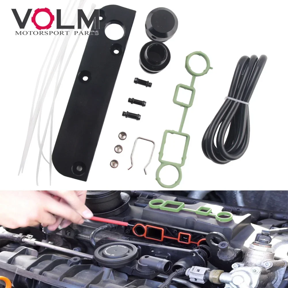 Set Di Adattatori Pcv Di Spedizione Gratuita Per Audi Vw 2.0 Tfsi Ea113 Soluzione Di Coppia Del Motore Adattatore Pcv Billet Con Coperchio Del Kit Boo