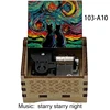 Starry Starry Night Wooden Music Box Clockwork Automatic Stainless Steel Movement Holiday Gifts Home Decoration Ornaments 5