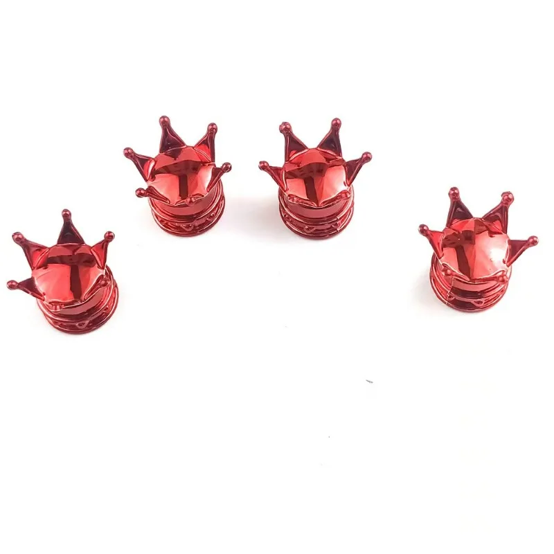 Valve Covers 4 PCS Universal Crown Wheel Air Dustproof Waterproof Car Motorcycle Tyre Rim Decoration