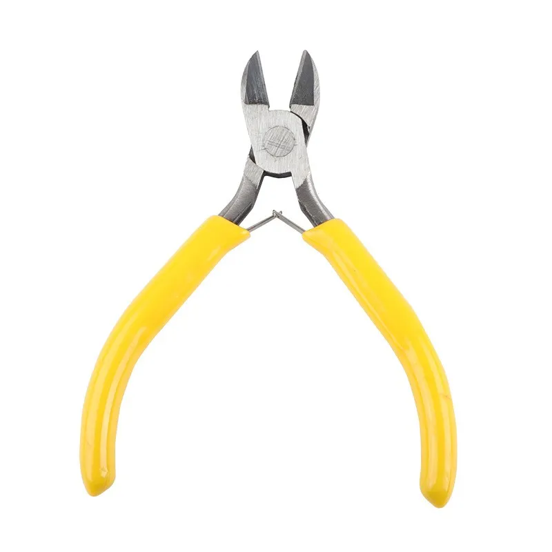 1/4개 노란색 수제 DIY 공구 펜치, 무날 펜치, 대각선 절단 펜치, 하드웨어 공구