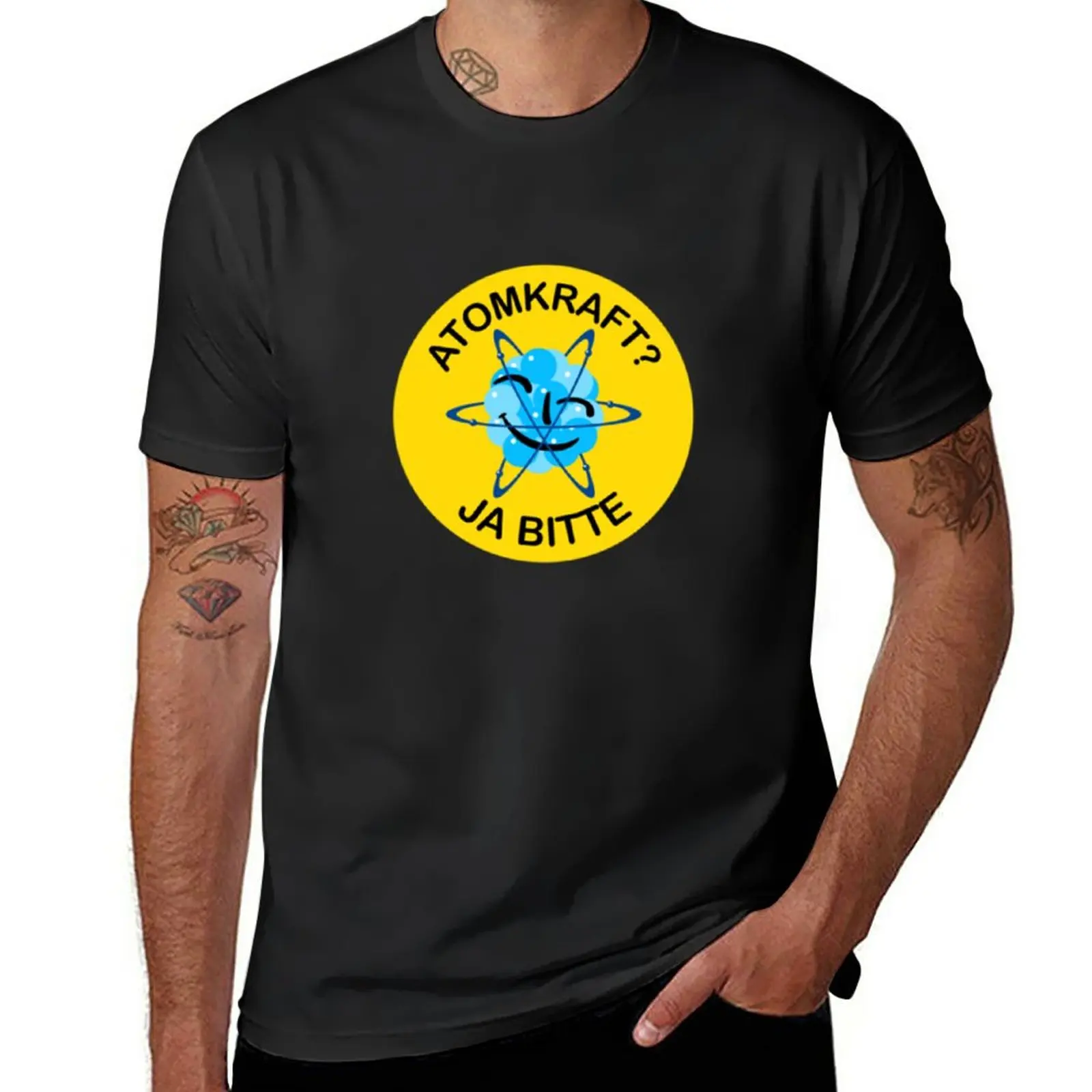 

Атомкрафт Ja bitte! Футболка, новинка, Мужская хлопковая футболка с графическим принтом