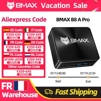 BMAX B8 A Pro Mini Pc AMD Ryzen 7 8745Hs Processor AMD Radeon 780M Graphics 16GB RAM 512GB SSD Windows 11 Wifi Bluetooth USB HDMI Type-C DP mini pc