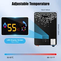 Chauffe-eau électrique 6,5KW 30-55 ° Chauffe-eau instantané C avec affichage numérique pour salle de bain-220V, douche noire, ensemble d'eau chaude 4