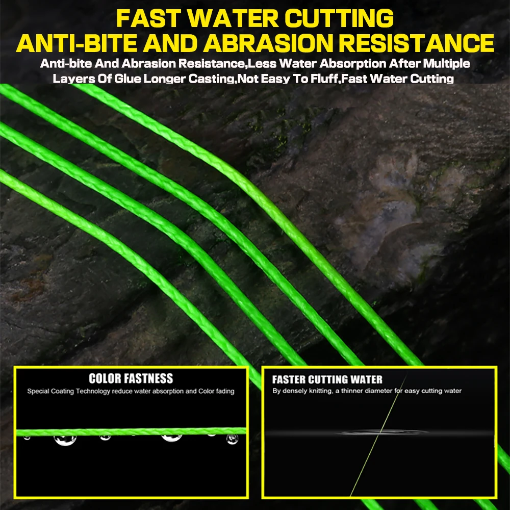 Description Picture 5 of item9 Strands Fishing Line NEW Braided PE for Lake Sea 300M 100M 100% Multifilament Cord Strong Smooth Seawater Carp Wire 20LB-80LB