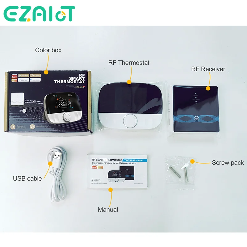 Tuya casa inteligente WiFi inalámbrico termostato rf433 inalámbrico