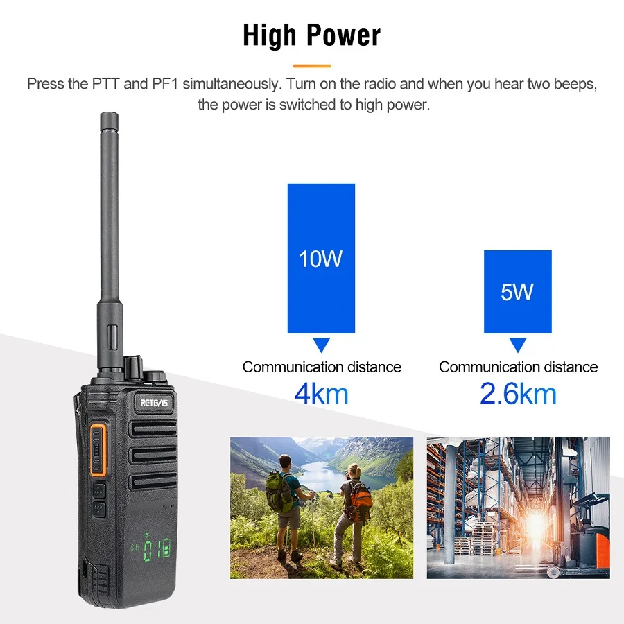 10W UHF Bluetooth-Compatible Walkie Talkie Retevis RB689 Handheld Walkie- Talkies Powerful Professional Radio for Warehouse AliExpress