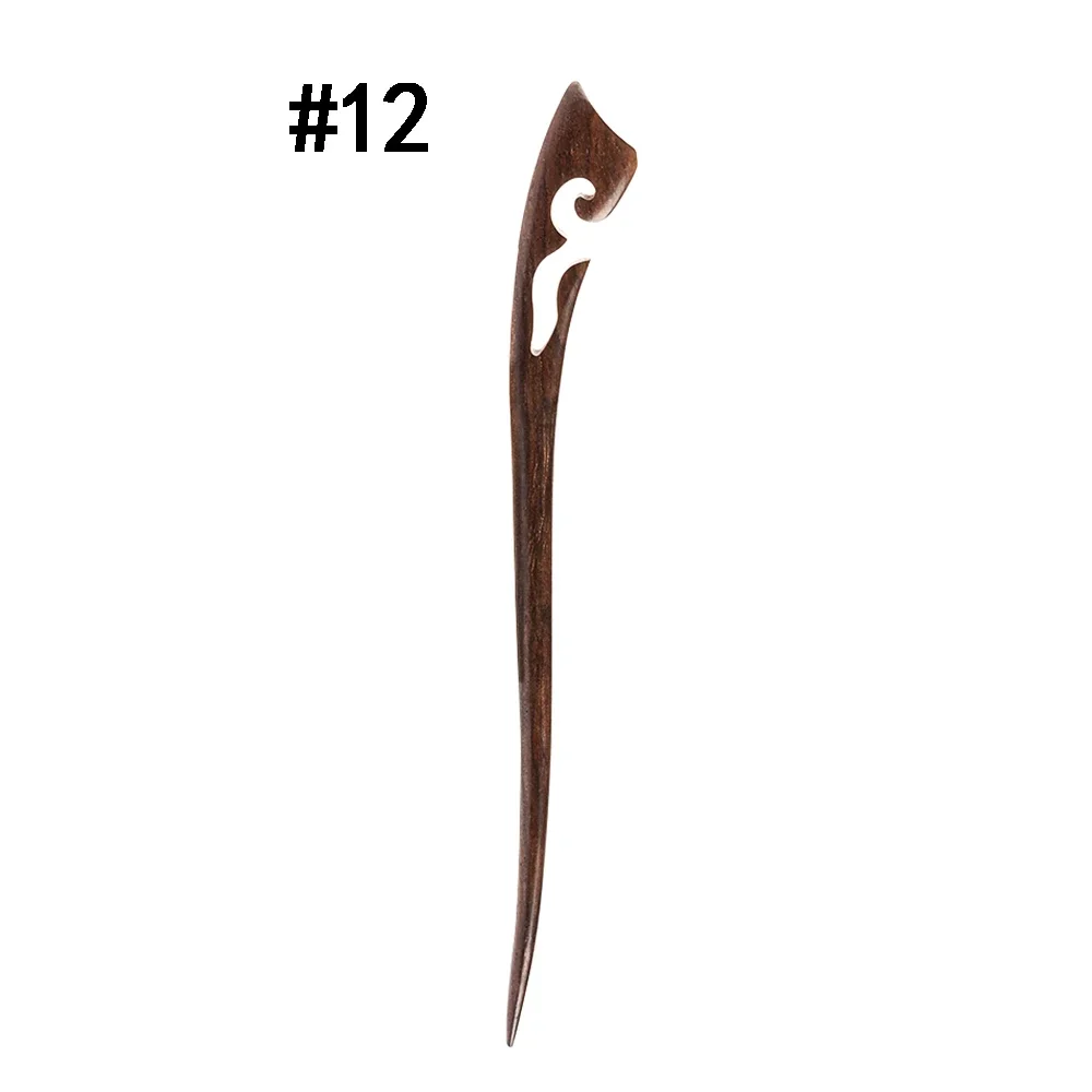 thumbnail image 1 of 2023 New Fashion Sandalwood Wood Chopstick Hair Stick Handmade Carved Retro Style Women Hair Styling Tools Accessories, 1 of 4