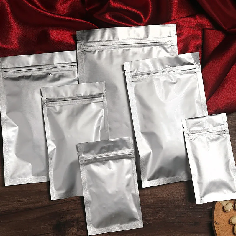 

10pcs Silver Aluminium Foil Packaging Ziplock Sealer Snacks Nut Package Kitchen Food Storage Bags