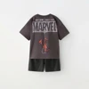 2025 Spider Man Print New Cartoon Short Sleeved Set For Baby Boys' Sportswear Summer T-shirt+shorts Children's 2-piece Set 3