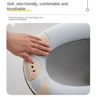 Autumn Winter Home Toilet Seat Cover Pad Washer Bottom Waterproof Cute Rabbit Soft Toilet Covers Warm WC Seat thicken Cushion 2