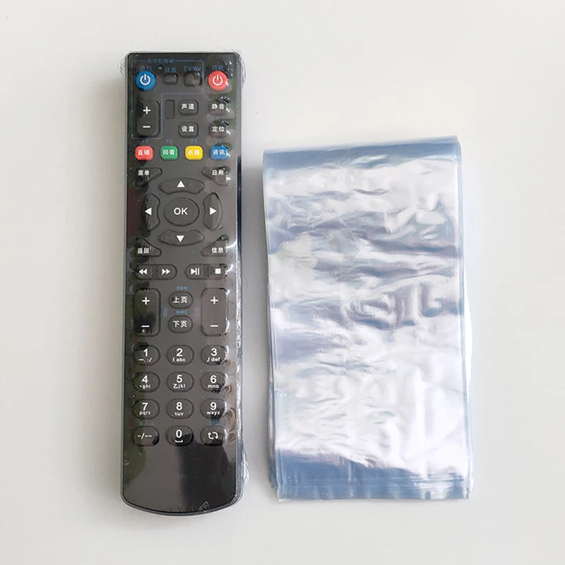 

10 Pcs Transparent Heat Shrink Film Bag For TV Box Video Remote Control Waterproof Dustproof Protective Cover Protector Case