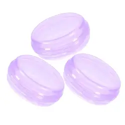 Compact 3 - Piece Travel Pill Organizer Set - Round Portable Medicine Dispenser and Storage Case (Purple)