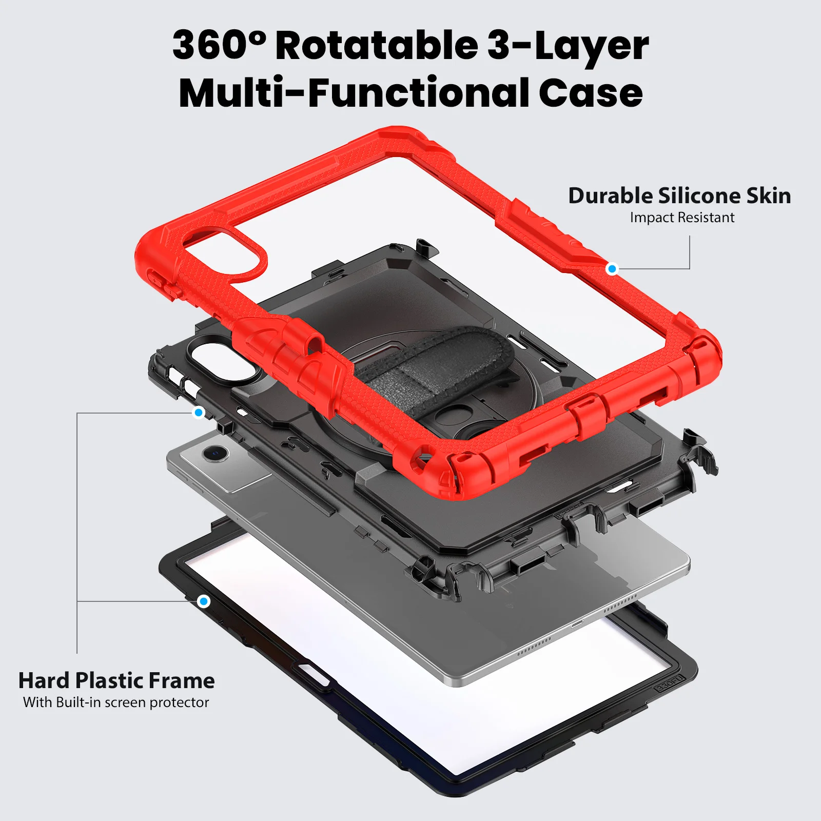 Universal Tablet Case with Screen Protector - Enhanced Protection and Style