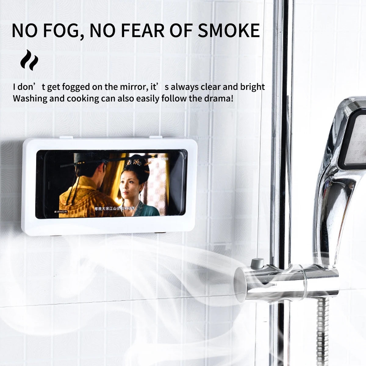 Phone Holder Bathroom Waterproof Home Wall iPhone Case Stand Box Self-adhesive Touch Screen Phone Shell Shower Sealing Storage mobile phone holder