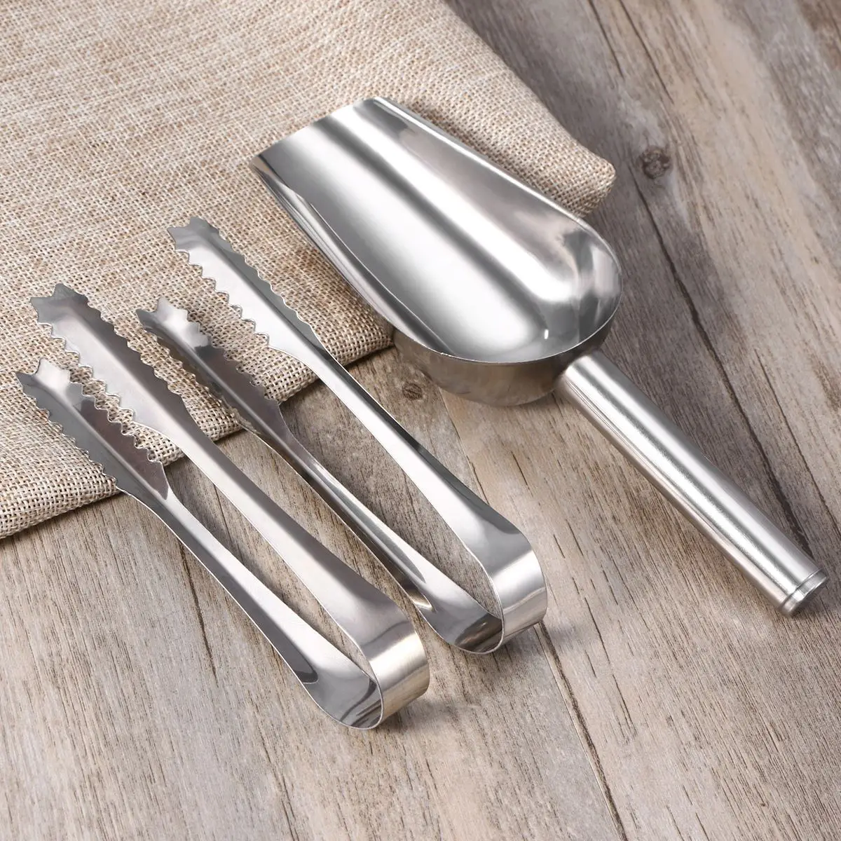 5Pcs Stainless Steel Ice Cream Scoop ice cream scoop And 5 Pcs Ice Clips Tongs For Weddings Candy Dessert et Cream