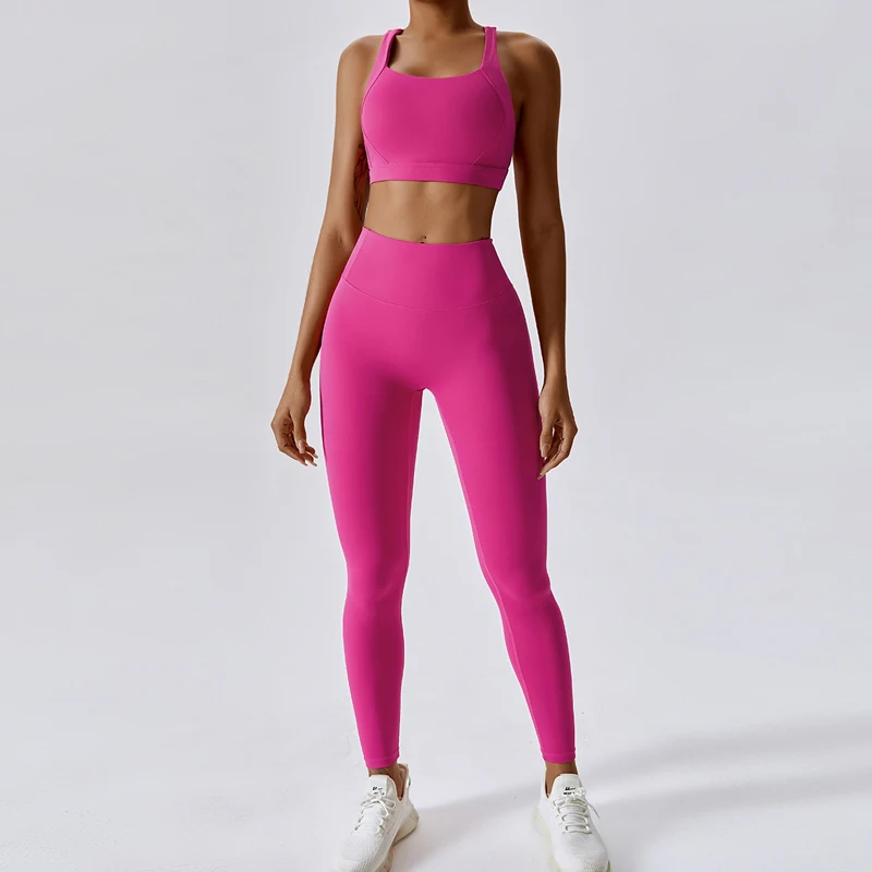 

Women 2pcs Sets Quick Dry Yoga Suit Set for Women's Gym Training Morning Running Sports Fitness Clothes