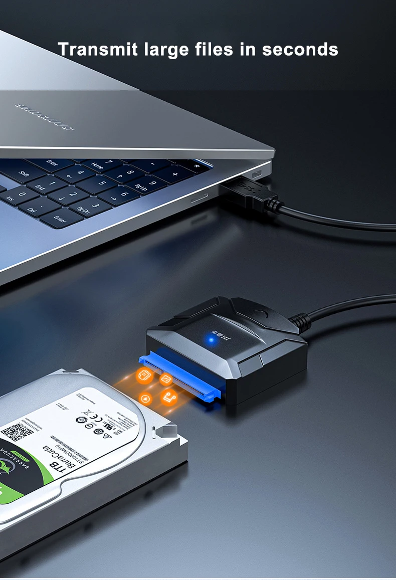 disco rígido externo, conversor de cabo, HDD, SSD, 2.5 