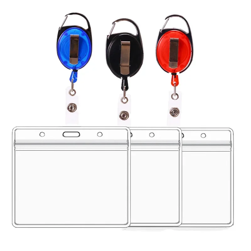 

Nurse Doctor Clear Card Cover with Retractable Badge Reel Office Supplies Set Students ID Business Work Card Badge Holder Clips