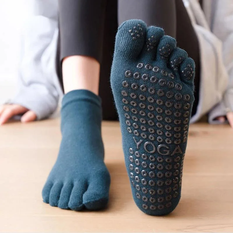 

Five Yoga Socks Fingers Women Breathable Cotton Anti-Slip Socks Elasticity Sports Fitness Pilates Ballet Dance Toe Socks