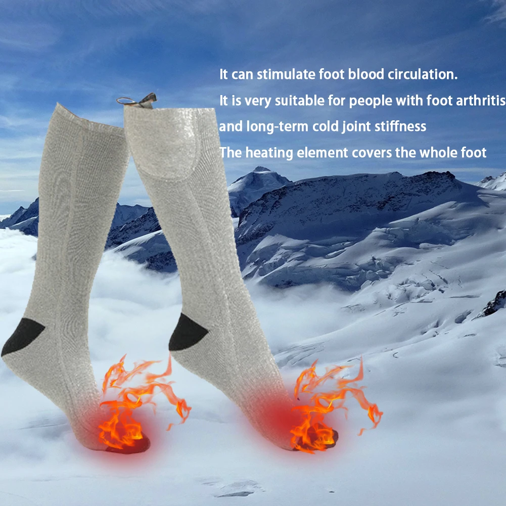 Calcetines calefactables recargables para hombre, calentador de pies  térmico para deportes al aire libre, esquí, Snowmobile, esquí, Invierno -  AliExpress