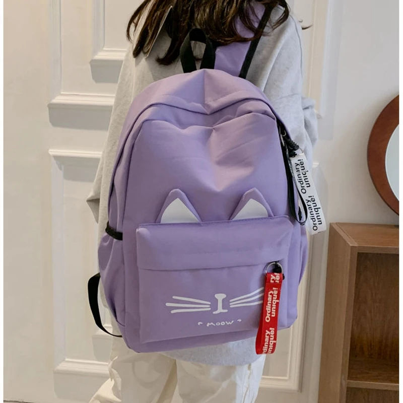 

Однотонная модная школьная сумка для учащихся средних классов, вместительный рюкзак для старших классов