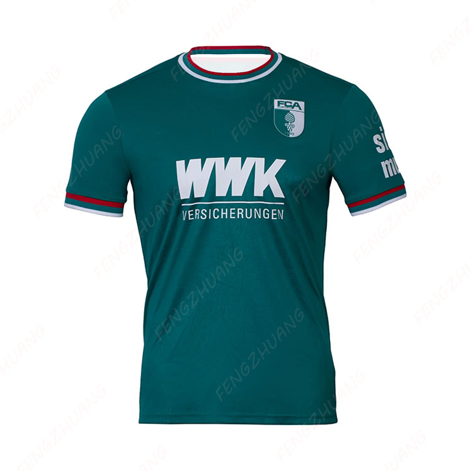 Augsburg 24-25 away Jersey Outdoor Sweat Absorbent Quick Dry Soccer Jersey Summer Classic Casual Loose T-Shirt 2