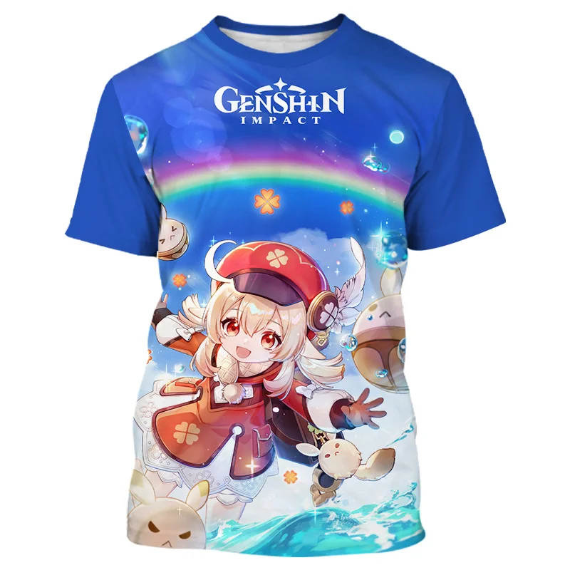 New game Graphic print Genshin Impact T Shirts boys Summer Casual Short Sleeve T Shirt mother kids girls of 14 years shirts T-Shirts luxury