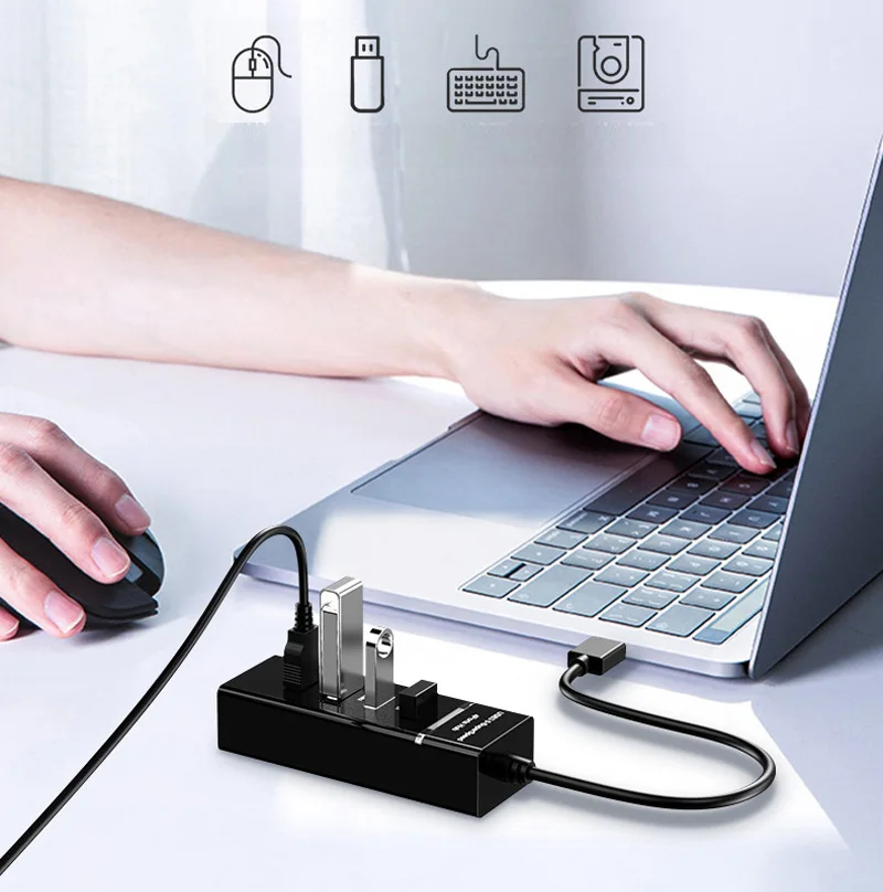 Usb 3.0 Hub Portas Length 30 120cm Divisor Cabo Adaptador de Alta Velocidade para Desktop Computador Portátil Mac Teclado Notebook Mouse 2tb Disco Rígido Móvel - Imagem 5
