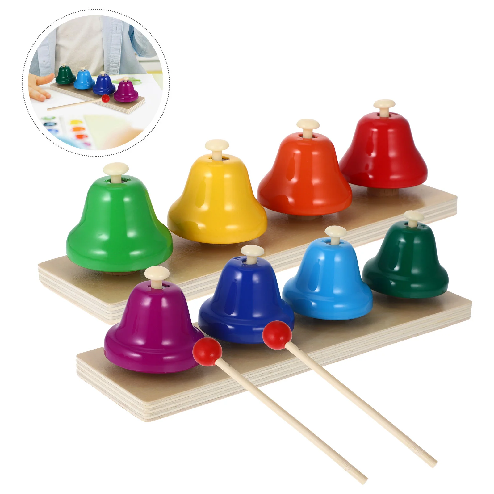 

2 Set Kids Toys Music Bell Party Jingle Hand Knock Other Educational Funny Bells Percussion Instrument Toddler