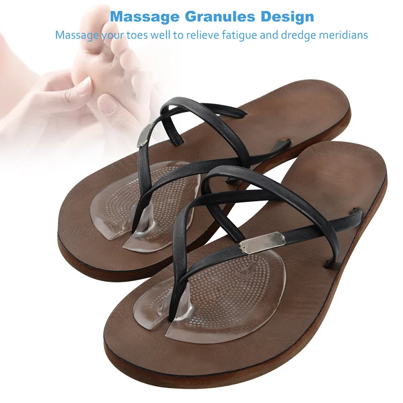 Silicone Flip Flop Forefoot Pad for Toe Anti-Pain Inserts Protectors Sandals Invisible Anti slip Massage Half Yard Soft Insoles shoe insoles forefoot pads