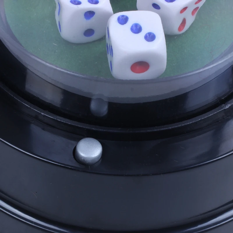 Automatic Dice Roller Cup Battery Powered Pub Bar Party Game with 5 Dices Black, automatic dice roller cup