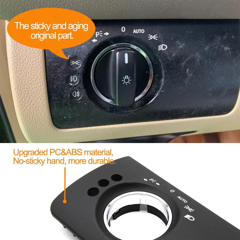 Dashboard Lamp Switch Cover Car Interior Trim LHD Interior Car Dashboard Headlight Head Lamp Switch Repair Cover Panel Trim For Mercedes Benz ML GL W164 2005-2011 1645450304