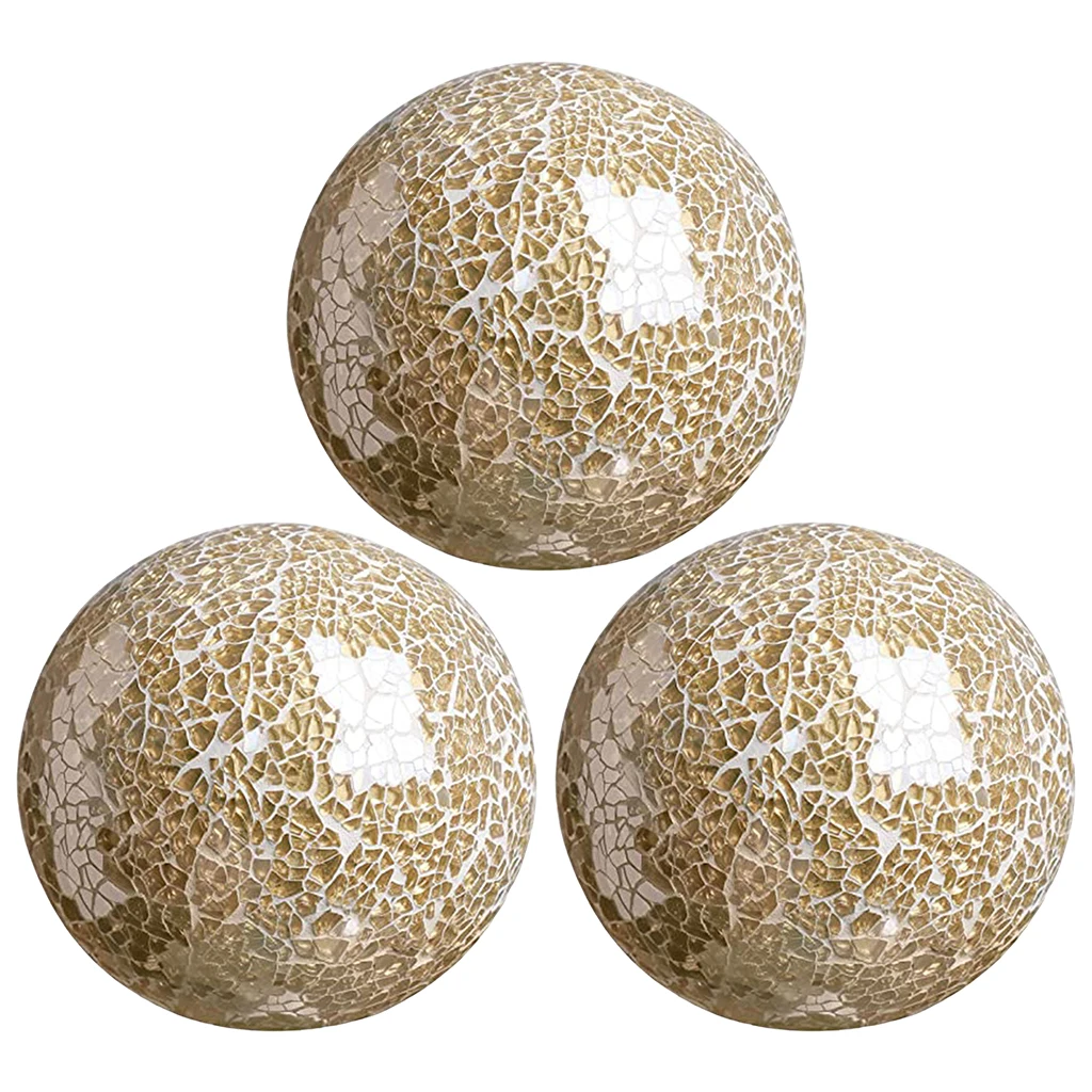 4 Palline Decorative A Mosaico In Vetro - Sfere Colorate Per Ciotole, Centrotavola E Decorazione Casa (Colore 2, 6 Cm)