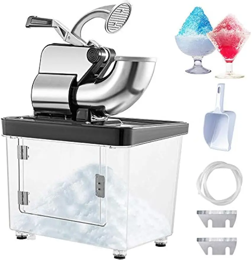 

VEVOR 110V Commercial Ice Crusher 440LBS/H, ETL Approved 300W Electric Snow Cone Machine with Dual Blades,Stainless Steel Shaved