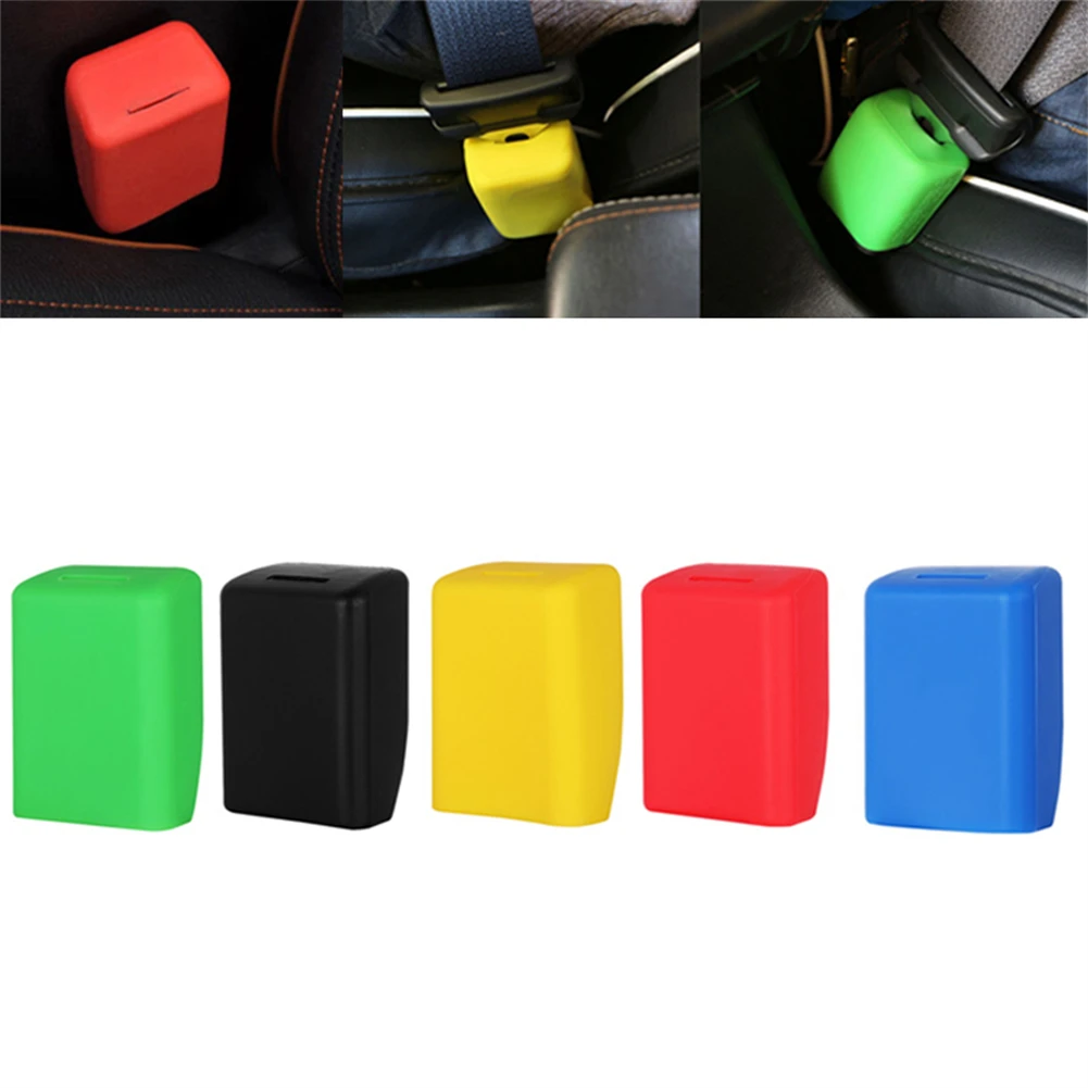 1pc/set Universal Seat Belt Buckle Protective Cover Silicone Universal Car Anti Scratch Dust Case Accessories Black/Red/Blue