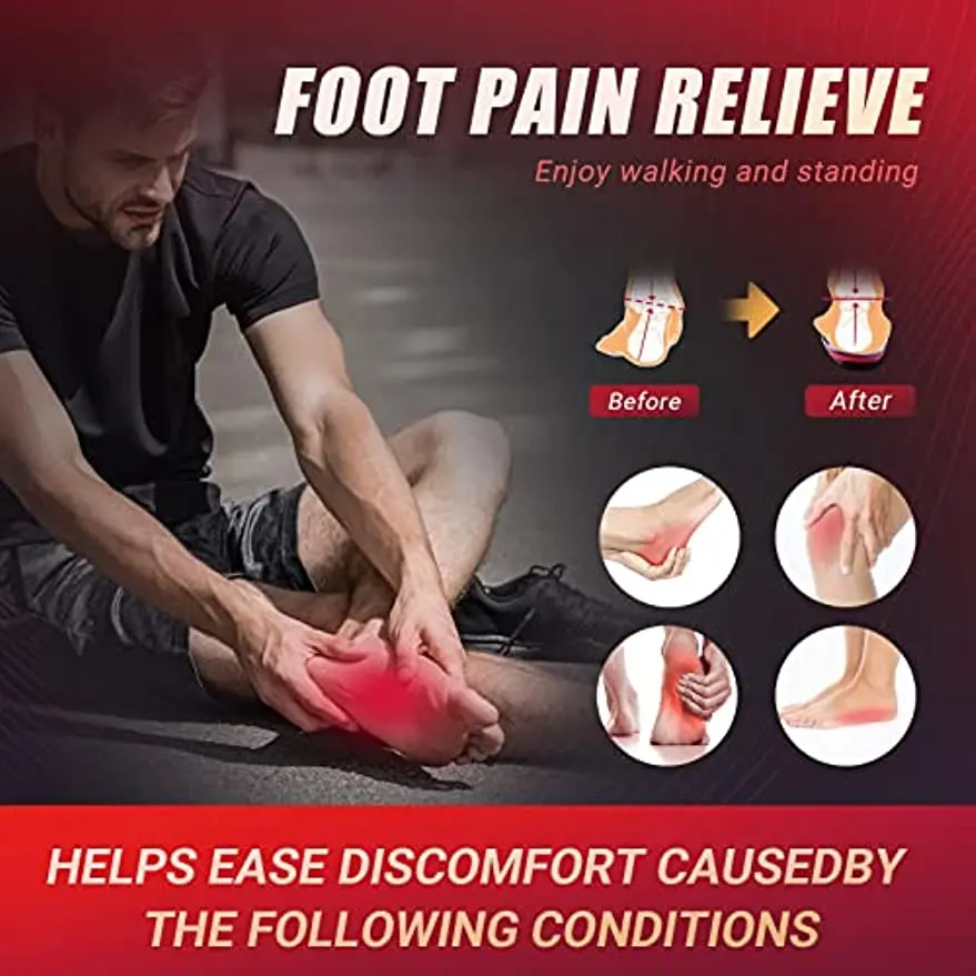 PCSsole Heavy Duty Support Pain Relief Insoles- 220+ lbs High Arch Support Insoles with Comfort Gel for Men and Women,Flat Feet