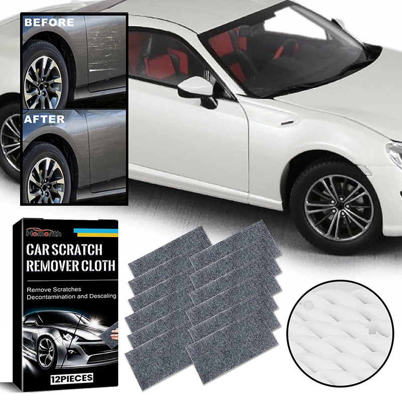 12pcs Nano Sparkle Cloth Magic Car Scratch Remover Car Polise Cleaning Nanosparkle Cloth For Vehicles Paint Deep Scratches