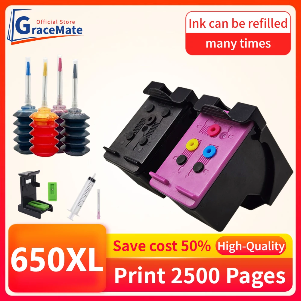 

650XL Remanufactured Replacement for hp 650 hp650 Ink Cartridge for Deskjet 1015 1515 2515 2545 2645 3515 4645 3545 4515 Printer