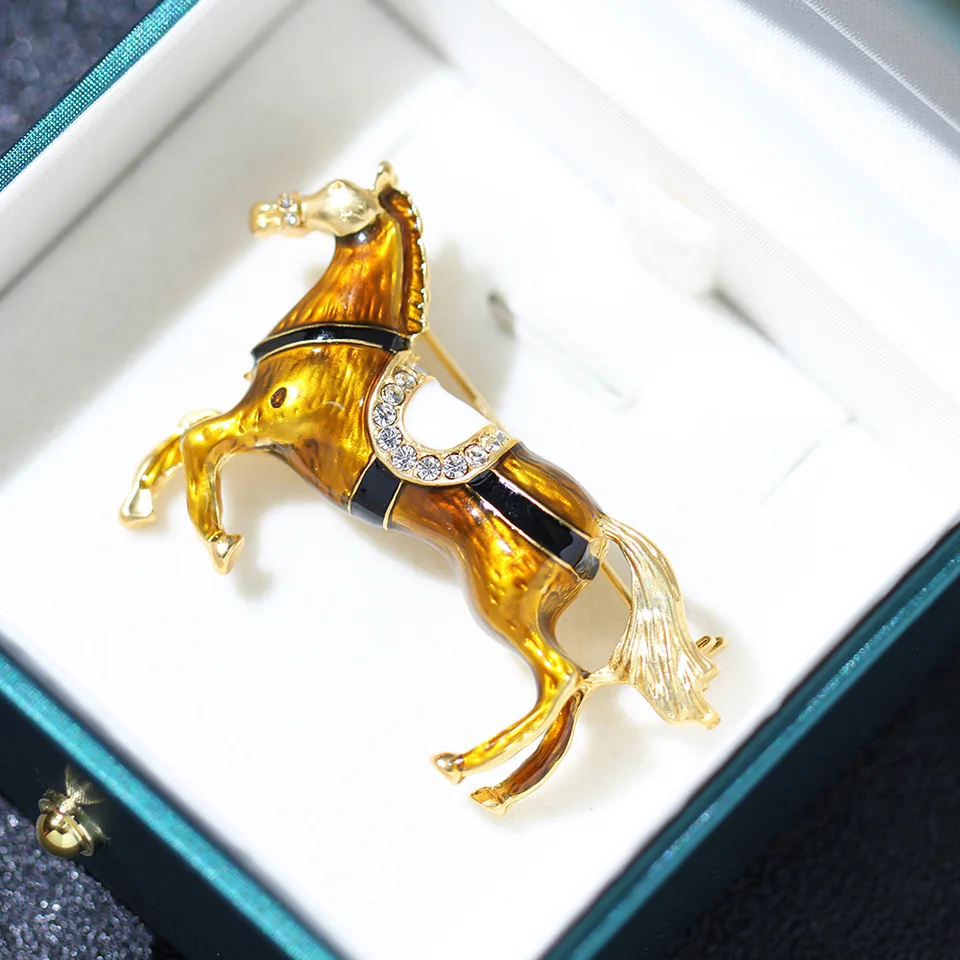 Spilla Vintage A Forma Di Cavallo Con Smalto – Accessorio Unisex Per Abiti, Sciarpe E Zaini – Regalo Perfetto Per Ogni Occasione