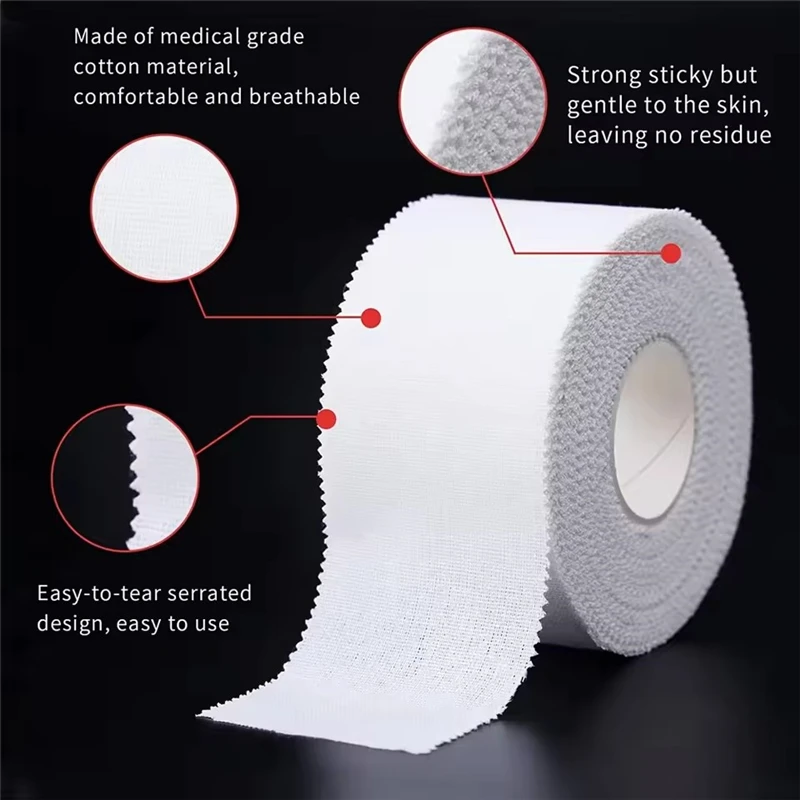 1 ROLL 2.5/3.8/5cm 9.1 Meter Sports Tape Cotton Bandage Binding Twisted Fingers Ankles Wrist Support Muscle Pain