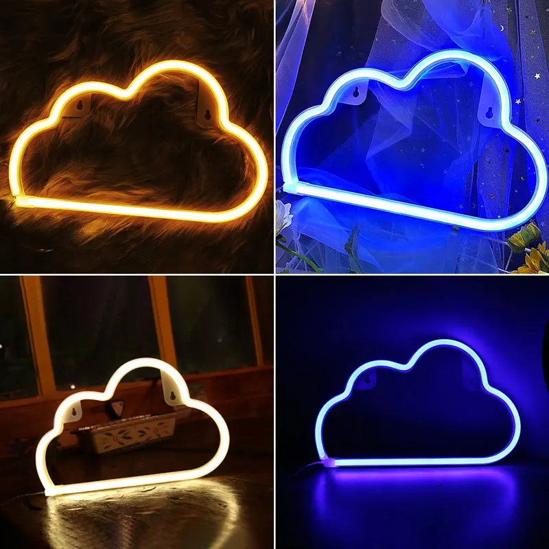 Nube De Neón Muestra De La Luz De Neón Noche Nube Nube De Luz En Forma
