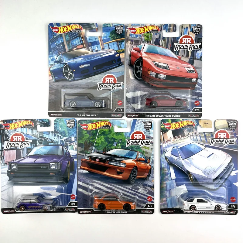 

Hot Wheels Premium 1:64 Ronin Run MAZDA RX-7 FC PANDEM TOYOTA STARLET KP61 NISSAN 300ZX subaru Коллекционная модель автомобиля FPY86