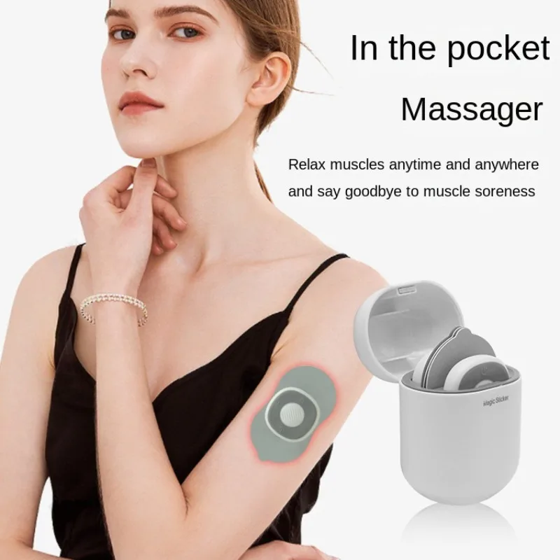 tens meridian therapy instrument ems pulse massager 16 mode low frequency shoulder and neck massage instrument Mini Intelligent Mini Massage Patch Shoulder and Neck Pulse Physiotherapy Instrument Electric Neck Cervical Massage Patch